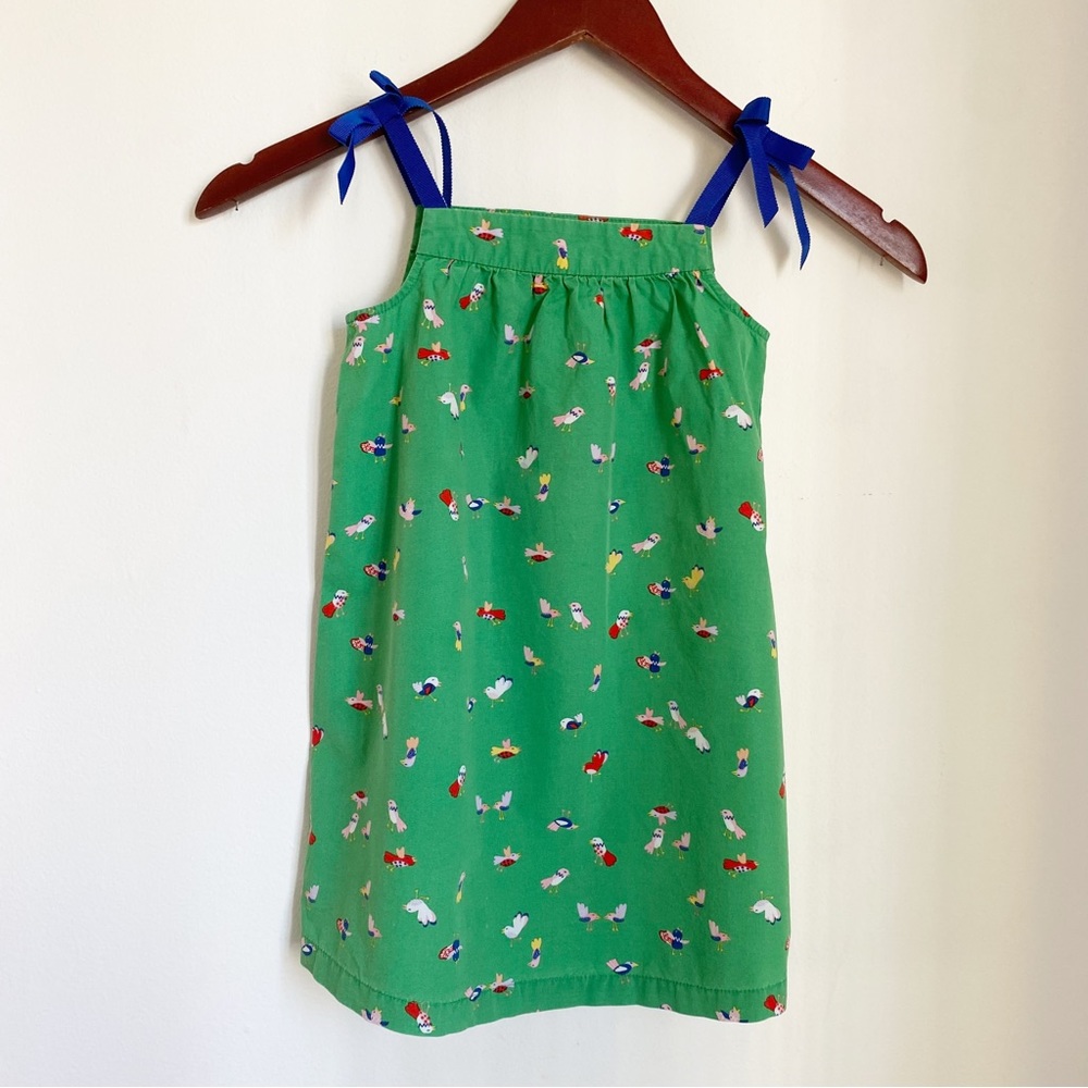 Hanna Andersson Green Tie Shoulder Dress